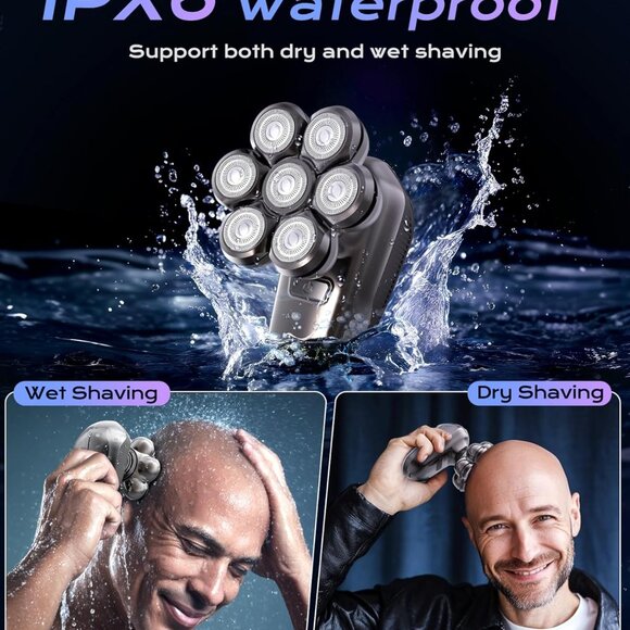 Head Shavers for Bald Men - 5-in-1 Electric Head Shaver Grooming Kit - Picture 8 of 9